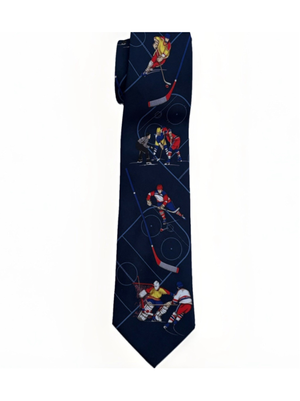 Vintage Utopia Hockey Novelty Tie Navy Sports Necktie Retro NHL